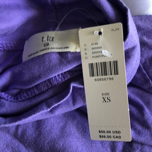 🧡 XS 🧡 NWT Anthro Top Light Layer Turtleneck Purple Long Sleeve - Picture 3 of 5